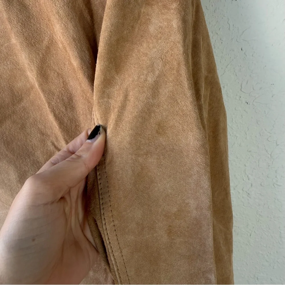 Vintage Dialogue Tan Suede Jacket Floral Embroidery Women's‎ Size - Picture 10 of 11